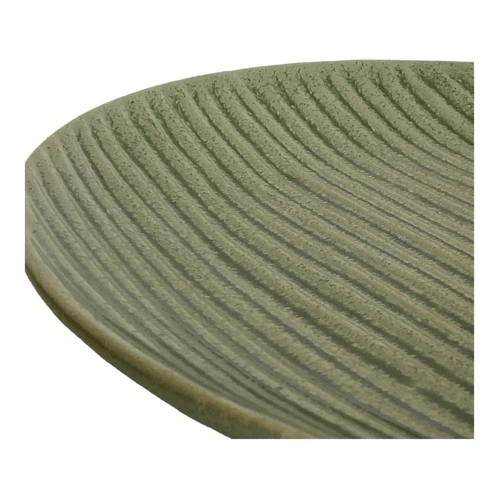 Pier 1 Essentials Stoneware Plate Rippled Green Single Heavy Dinner Plate